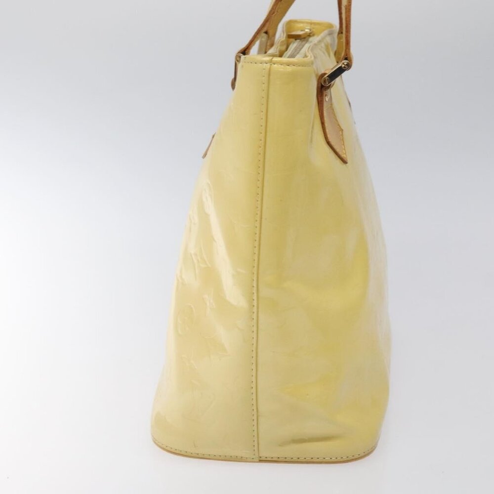 LOUIS VUITTON Monogram Vernis Houston Hand Bag Lime Yellow LV Auth - Picture 5 of 16